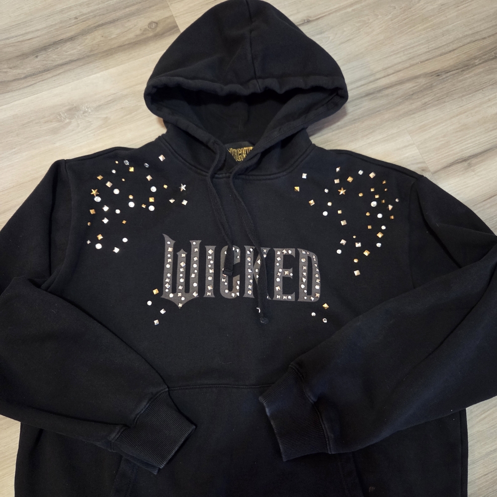 Forever 21 x Wicked Studded Black Hoodie Heavyweight Men’s Size L….